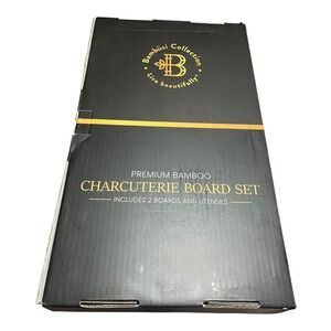 Bambüsi Premium Bamboo Charcuterie Set 2‎ Boards and Utensils BAM-CTS Sealed